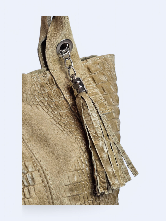 Skórzana shopperka Carla szara