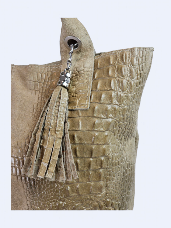 Skórzana shopperka Carla szara