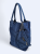 Zamszowa torba worek niebieska