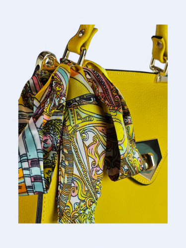 Trapezowa torebka kuferek Elio żółta