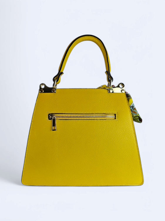 Trapezowa torebka kuferek Elio żółta