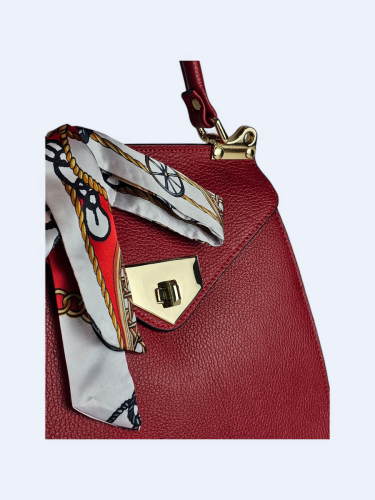 Trapezowa torebka kuferek Elio czerwona