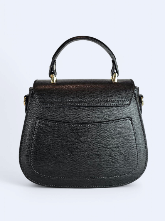 Elegancka torebka kuferek ze skóry naturalnej czarna