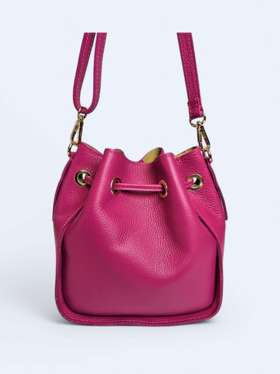 Torebka listonoszka skórzana Grazia różowa