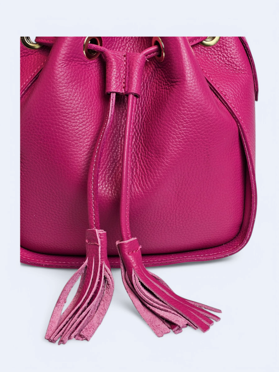 Torebka listonoszka skórzana Grazia różowa