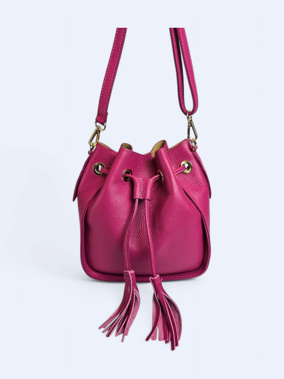 Torebka listonoszka skórzana Grazia różowa