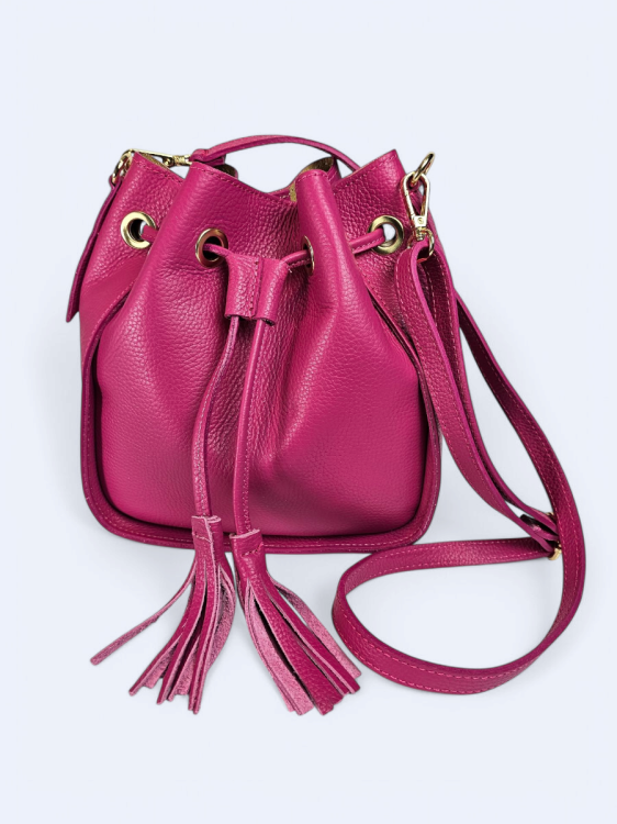 Torebka listonoszka skórzana Grazia różowa