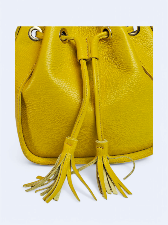 Torebka listonoszka skórzana Grazia żółta