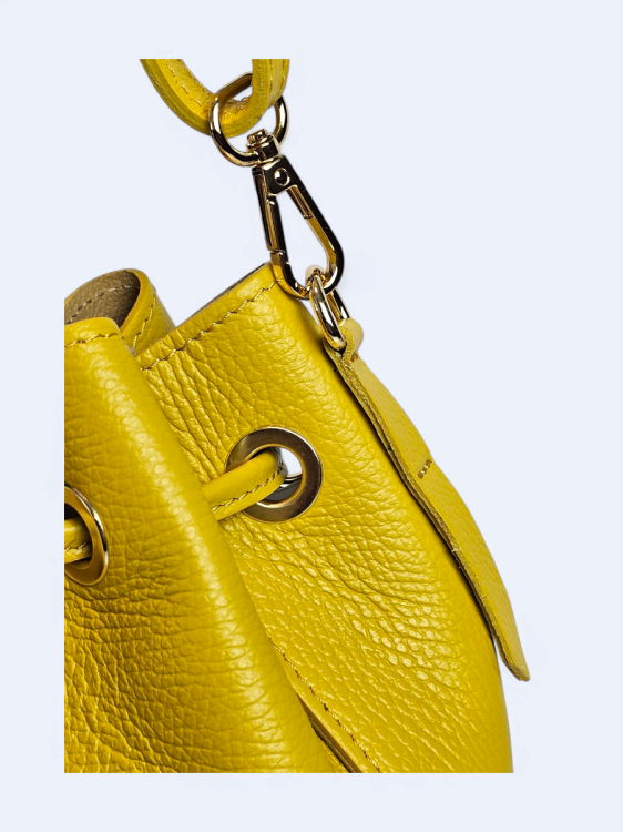 Torebka listonoszka skórzana Grazia żółta