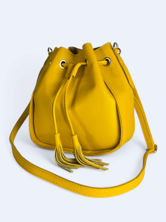 Torebka listonoszka skórzana Grazia żółta