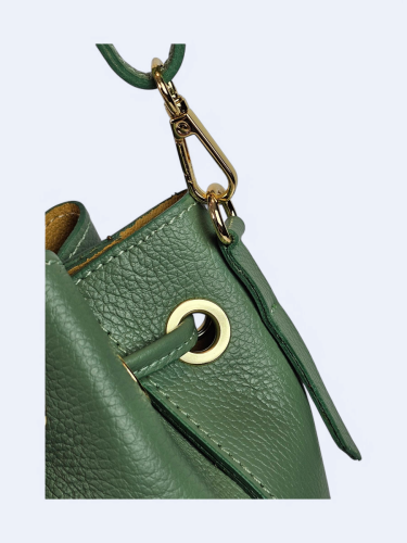 Torebka listonoszka skórzana Grazia zielona