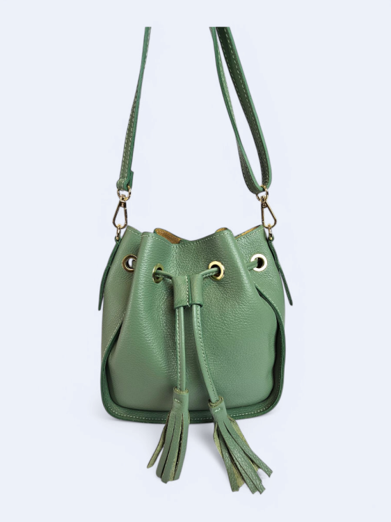 Torebka listonoszka skórzana Grazia zielona