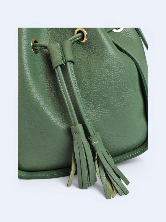 Torebka listonoszka skórzana Grazia zielona
