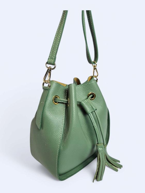 Torebka listonoszka skórzana Grazia zielona