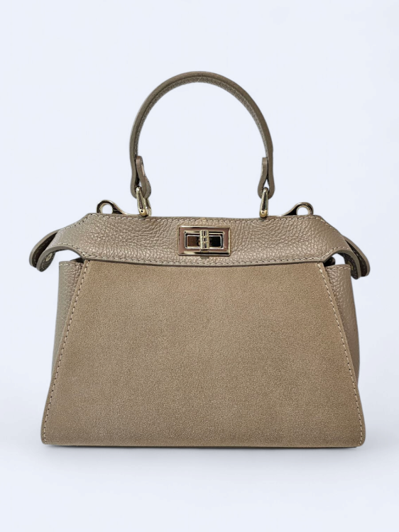 Torba kuferek do ręki i na ramię jasny beż