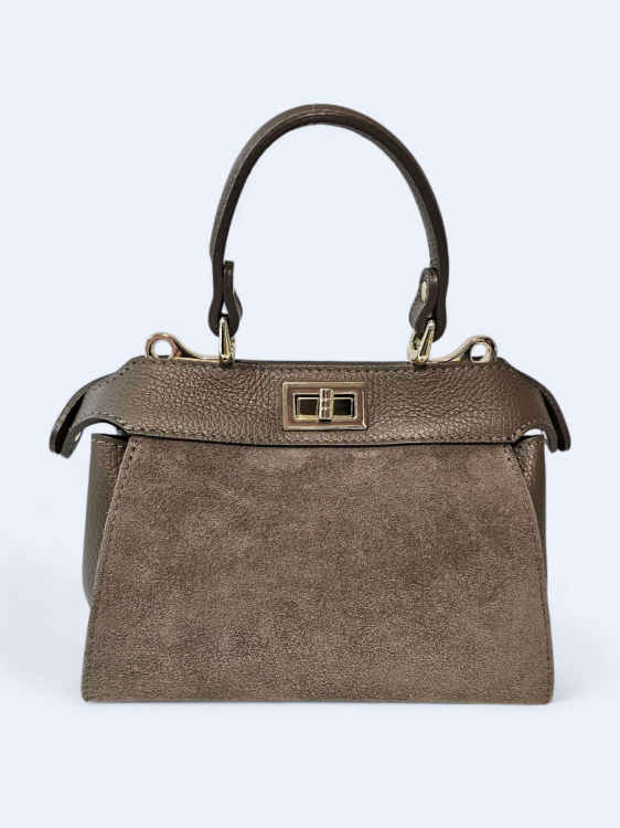 Torba kuferek do ręki i na ramię jasny beż