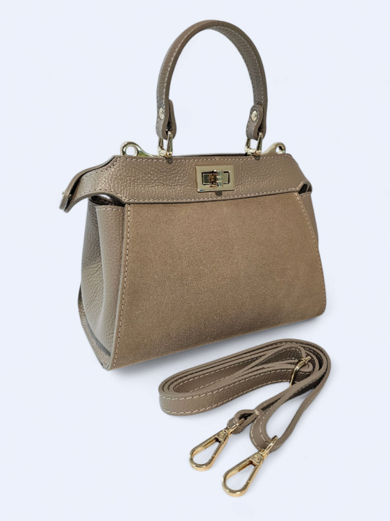 Torba kuferek do ręki i na ramię jasny beż