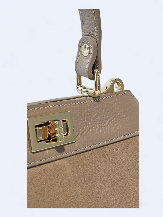 Torba kuferek do ręki i na ramię jasny beż