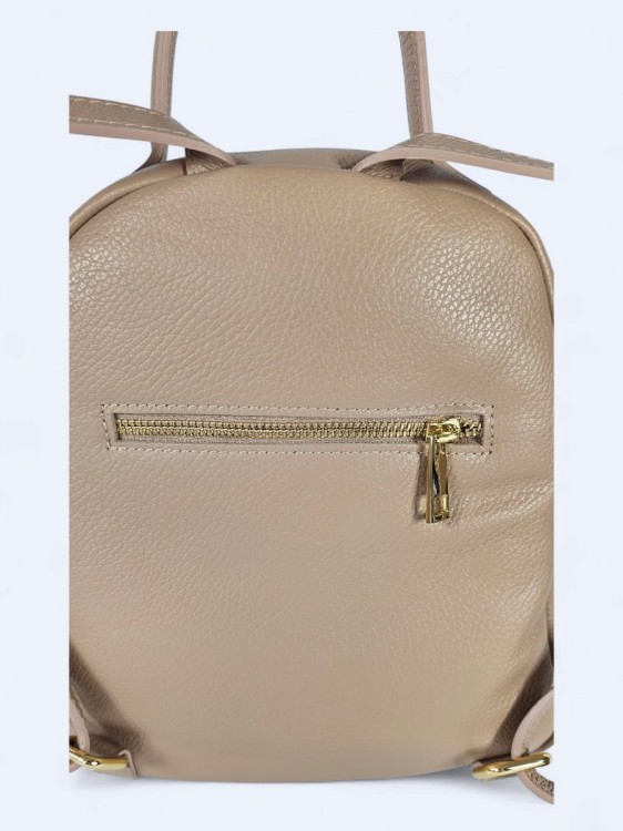 Stylowy skórzany plecak w jodełkę powder