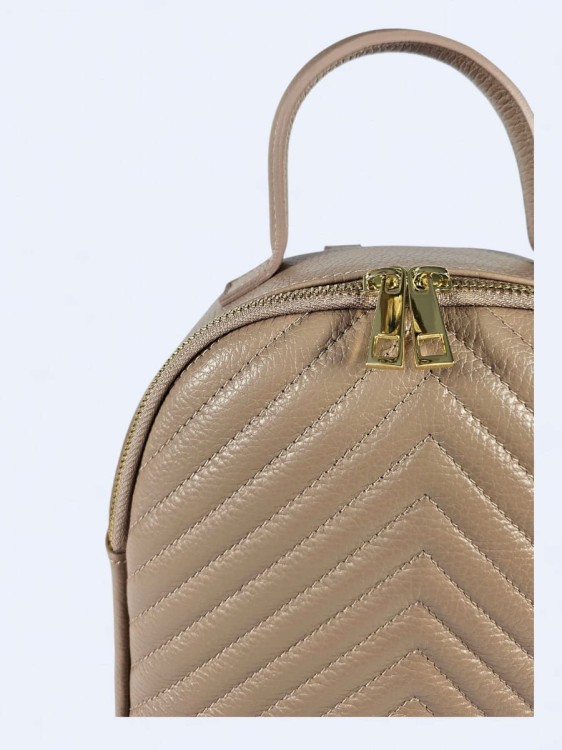 Stylowy skórzany plecak w jodełkę powder