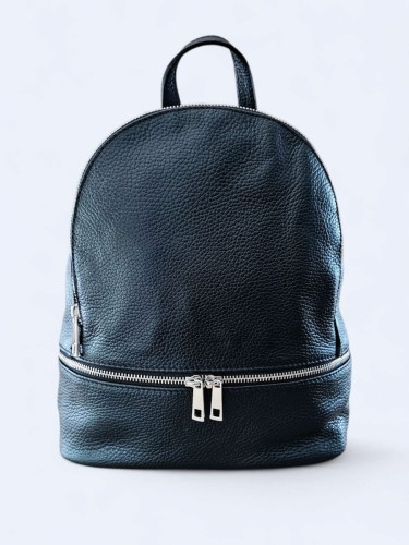 Elegancki skórzany miejski plecak czarny