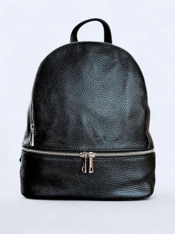 Elegancki skórzany miejski plecak czarny