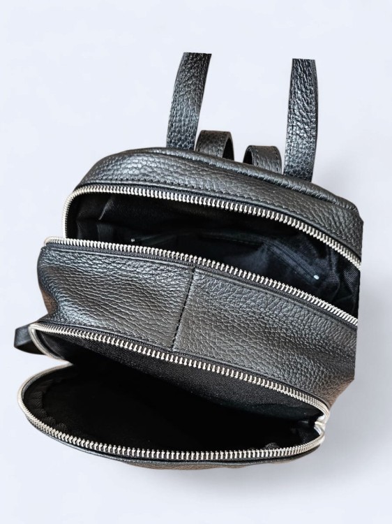 Elegancki skórzany miejski plecak czarny