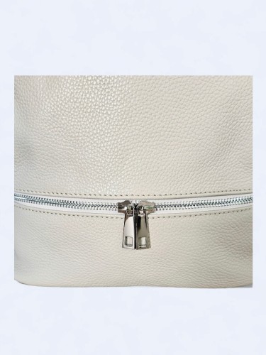 Elegancki skórzany miejski plecak beżowy