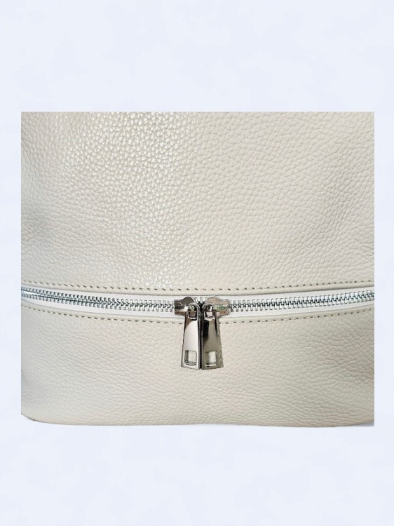 Elegancki skórzany miejski plecak beżowy