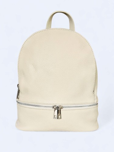 Elegancki skórzany miejski plecak beżowy