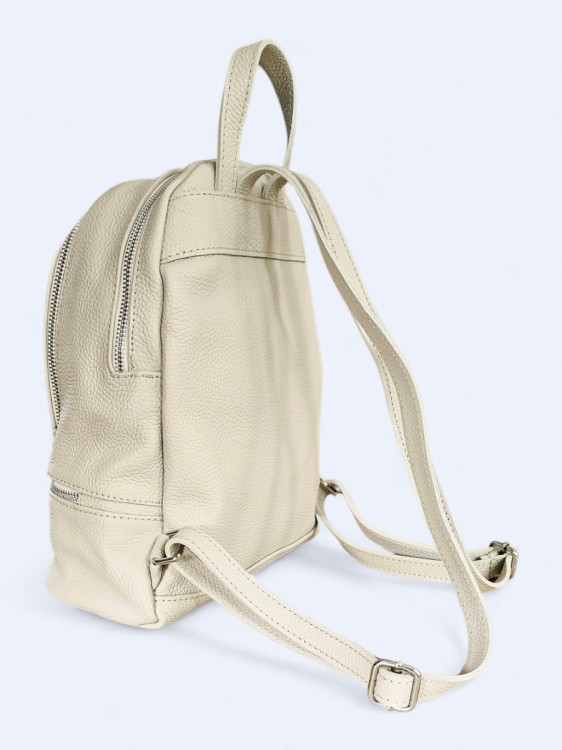 Elegancki skórzany miejski plecak beżowy