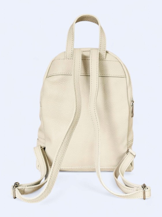Elegancki skórzany miejski plecak beżowy