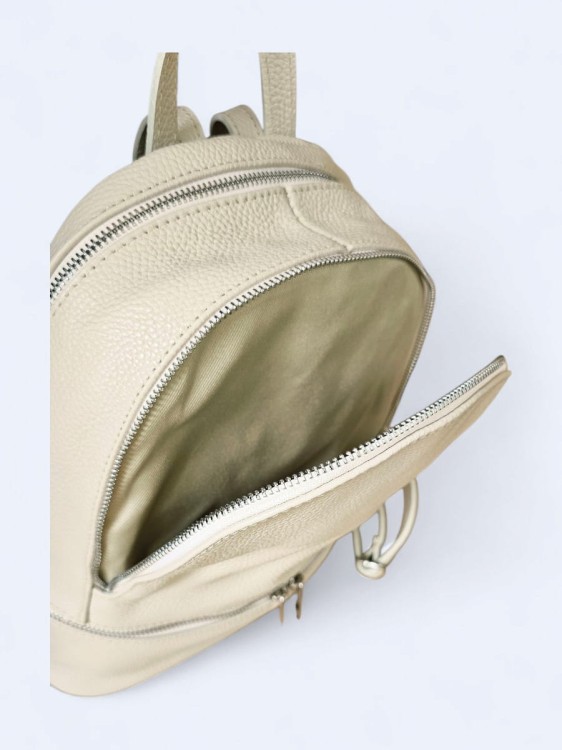 Elegancki skórzany miejski plecak beżowy