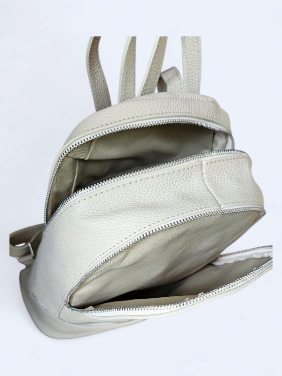 Elegancki skórzany miejski plecak beżowy