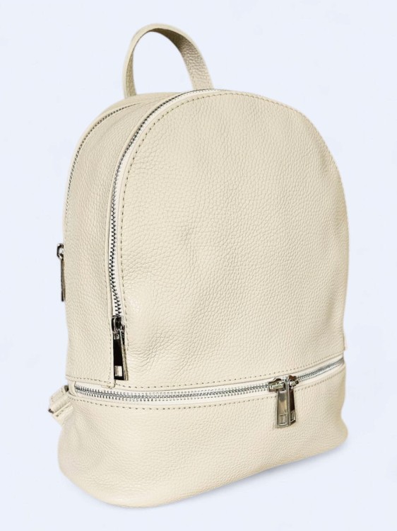 Elegancki skórzany miejski plecak beżowy