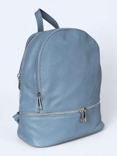 Elegancki skórzany miejski plecak niebieski