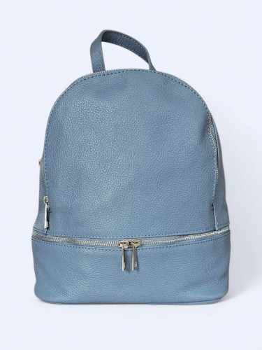 Elegancki skórzany miejski plecak niebieski
