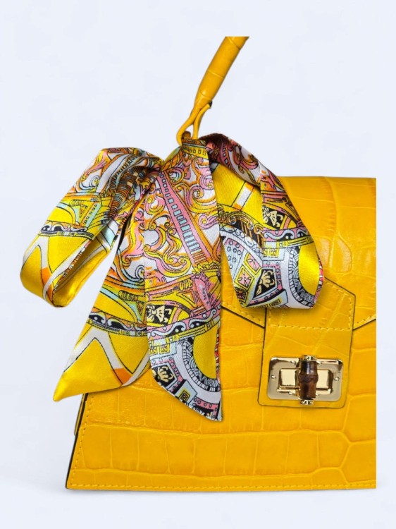 Elegancka torebka kuferek ze skóry naturalnej – słoneczny żóty