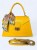 Elegancka torebka kuferek ze skóry naturalnej – słoneczny żółty