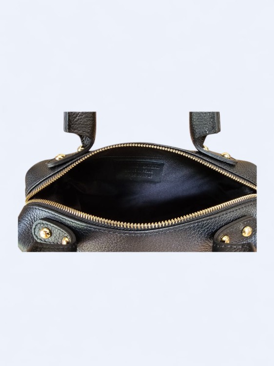 Klasyczna torebka kuferek z włoskiej skóry czarny