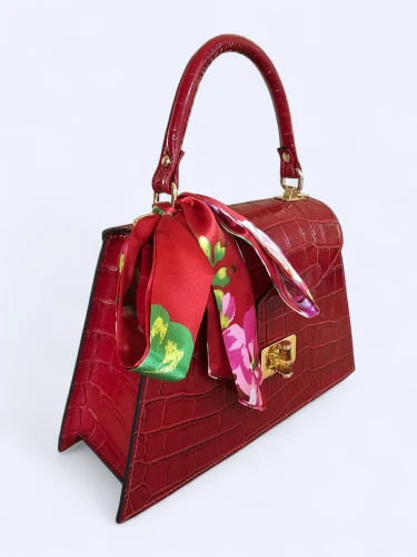 Elegancka torebka kuferek ze skóry naturalnej – karminowa czerwień