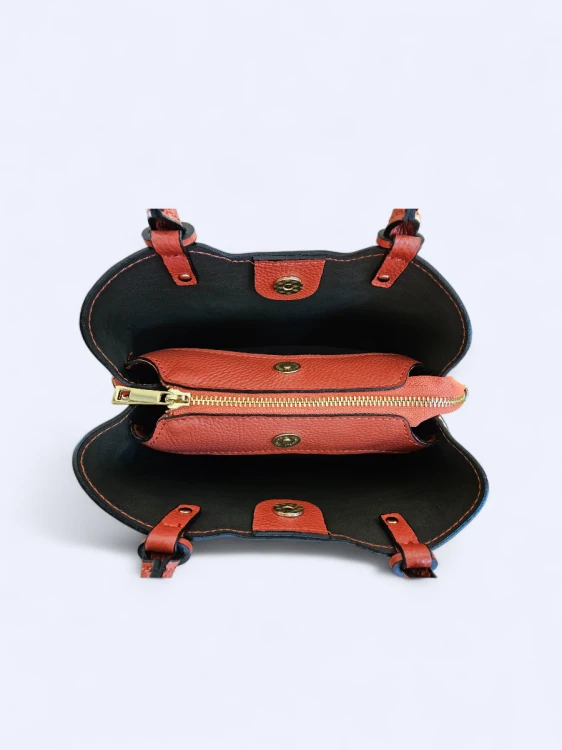 Skórzana torebka kuferek