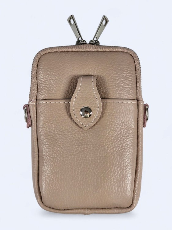 Mini podręczna torebka listonoszka pudrowa