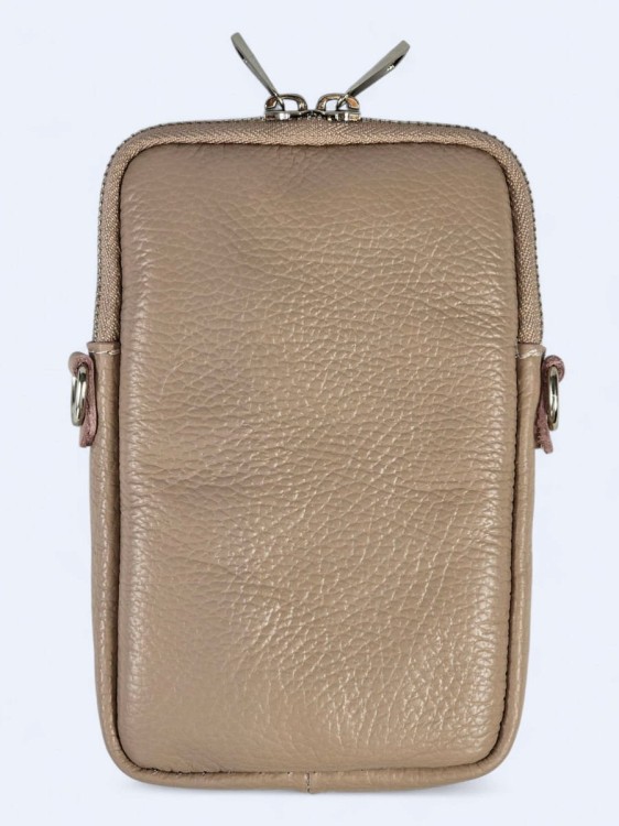 Mini podręczna torebka listonoszka pudrowa