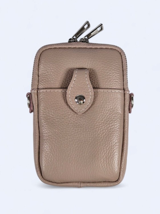 Mini podręczna torebka listonoszka pudrowa