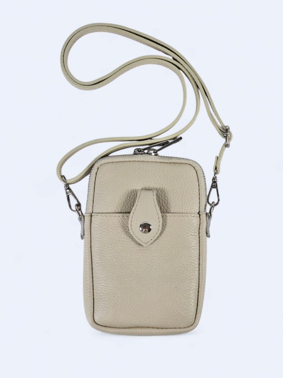 Mini podręczna torebka listonoszka kremowy beż