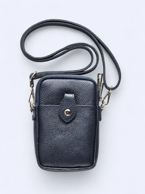 Mini podręczna torebka listonoszka granatowa