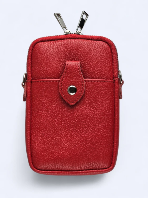 Mini podręczna torebka listonoszka soczysta czerwień