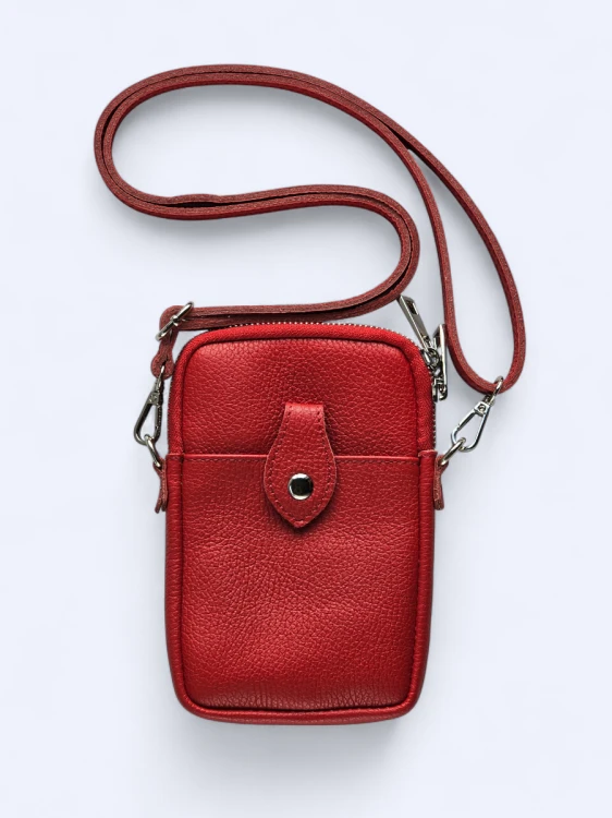 Mini podręczna torebka listonoszka soczysta czerwień