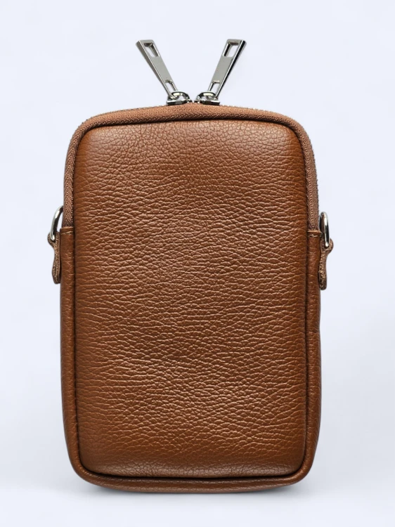 Mini podręczna torebka listonoszka brązowa